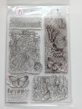 Butterfly/Floral Clear Stamp Set 'Majestic Delight' by Ciao Bella- 6 Stamps