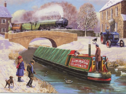 Canal boat lner railway - boat,
