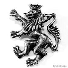 Scottish Crowned Lion Rampant Pewter Pin Brooch Badge -UK Made- Scotland Ecosse