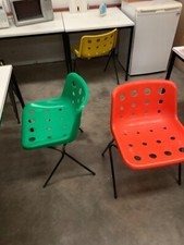 Retro chairs used Hille Polo 4 1970s in moulded polypropylene and steel 4 legs