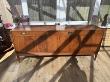 1966 Stamped Greaves & Thomas Mahogany Brass Sideboard Military Campaign Handles