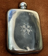 Victorian Hip Flask Pewter