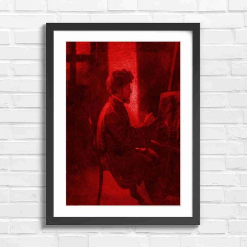 Vintage artist painting easel - painting,