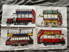 Old Transport Vehicles Tea Towel 1970s Nostalgia Transportation Kitchen