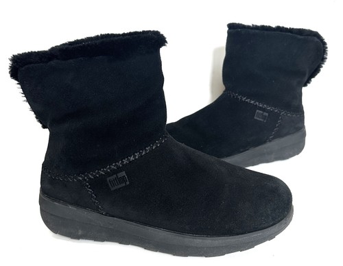 Ladies fitflop black suede - black,