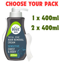 Veet Chest And Body Men Hair Removal Hydrating Cream For Sensitive Skin - 400ml