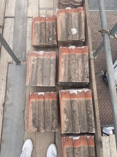 Double roman roof tiles 1950s - tiles,
