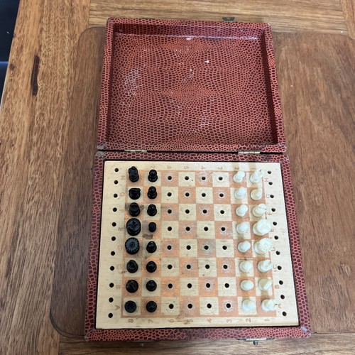Vintage travel chess set - chess,