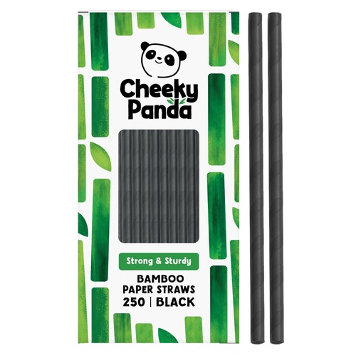 Bamboo paper straws 250 black - 250,