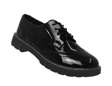 Women Ladies Black Lace Up