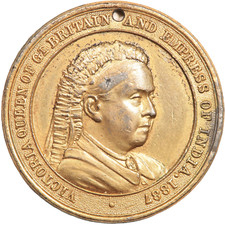 1887 QUEEN VICTORIA "GOLDEN JUBILEE" GILT MEDAL (#5973)