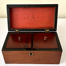 Victorian Mahogany Tea Caddy with Two Lids