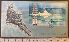 South Africa 2002 FDC saw fish marine life ALGOAPEX stamp exhibition sheet