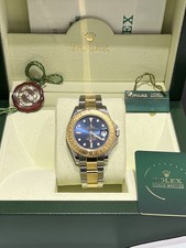 1997 Rolex Yacht-Master Mid Size 68623 35MM Blue 18K Yg Two-Tone with Papers