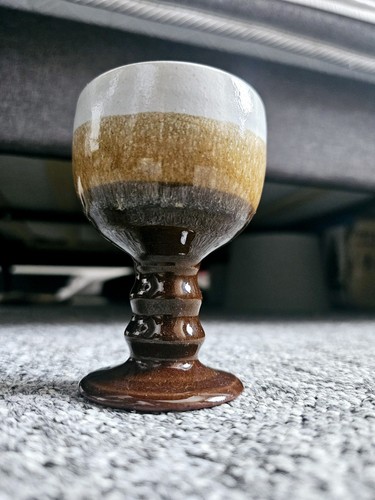 Vintage ceramic goblet chalice - ceramic,