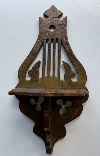 Antique wood carved music wall - antique,