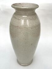 Contemporary Studio Art Pottery 23.5cm Oatmeal Vase Signed Impressed mark VGC