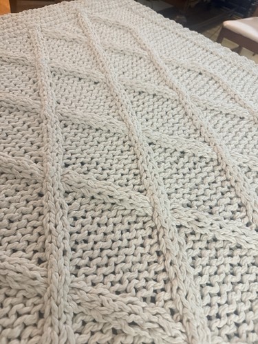 Cable knit throw - cable, blanket