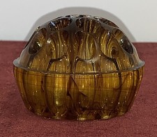 Vintage 19 Hole Amber glass Flower Frog App 3.5" x 2.5" Tall