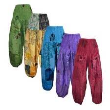 Patchwork cotton shirred - cotton, harem
