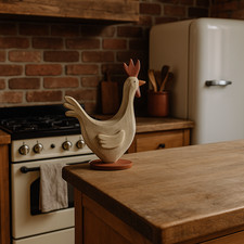 Large Rustic Wooden Rooster