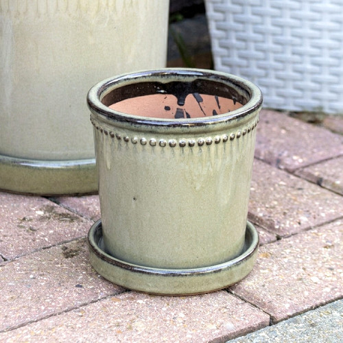 Grey glaze ceramic plant - glaze,