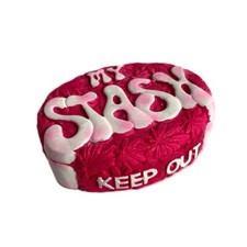 My Stash Resin Hand Painted Ashtray With Magnetic Lid Pink Purple Pot