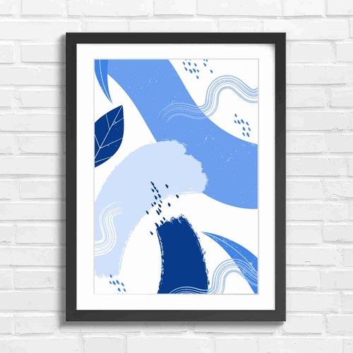 Coral and charcoal botanical - charcoal,