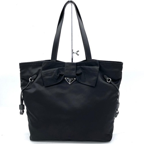 Prada black nylon tote - black, bag