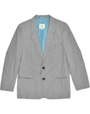 PEPPERINO Boys 2 Button Blazer Jacket 15-16 Years Grey Check Polyester AH09