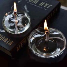 Clear Glass Oil Lamp Rustic
