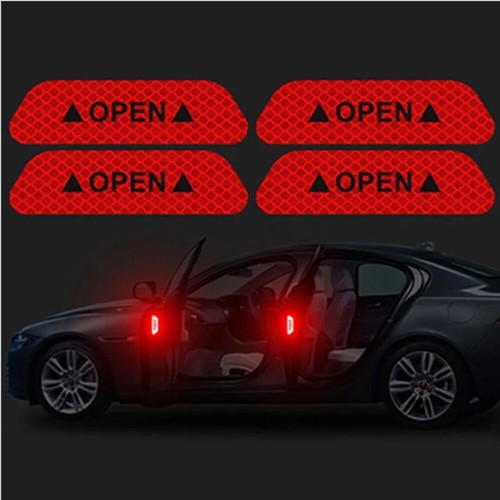 4pcs red reflective - red, open