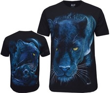 New Black Panther Biker 100% Cotton Black T- Shirt, Front & Back Print M - 3XL