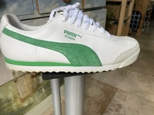 PUMA Roma Men's 9 1/2 White Kelly Green