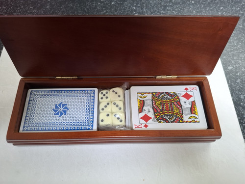 Poker suitcase wooden case - wooden, set