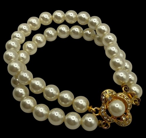 Vintage faux pearls bracelet - vintage,