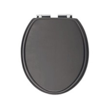 Heritage Graphite Toilet Seat with Soft Close Chrome Hinges
