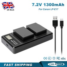 2x LP-E17 Battery+ Charger For