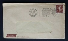 'William Wilberforce Bic' Hull, Yorks. 1959 Slogan postmark cover, Gestetner env