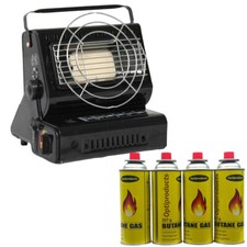 220g Butane Gas Canisters and 1.3kw Portable Gas Heater Outdoor Camping Fishing