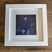 John Lewis Peanuts 'Snoopy & Charlie Stargazing' Framed Print – 23x23cm NASA Art