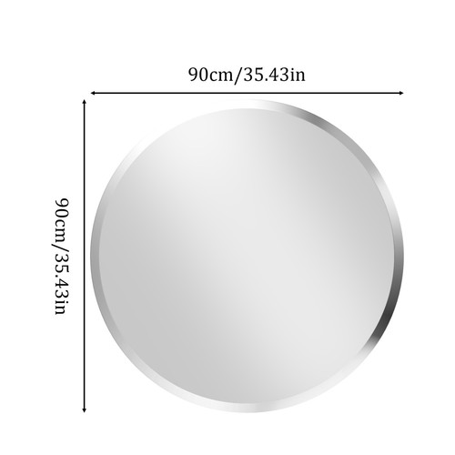 Large frameless mirror - frameless, round