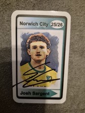 Signed Josh Sargent Norwich City Football Card 2025/26