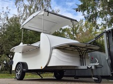 TEARDROP TRAILER CONVERSION CARETTA POD OUTSIDE CATERING BAR CREPES BURGAN VAN