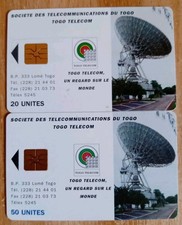 2 Phonecards From TOGO 20 & 50 UNITS. A LARGE SATELLITE DISH.