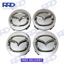 Mazda MX5 NC Wheel Centre Caps With Retaining Ring Fits NC1 Wheels 05-09 Silver