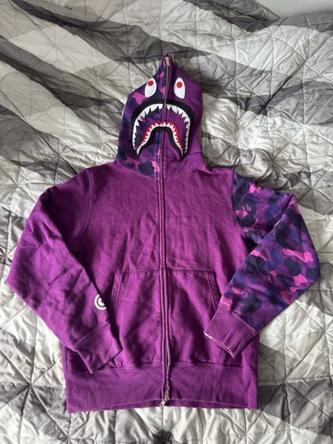 Bape purple camo shark full - bape,