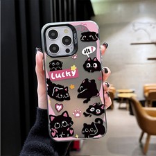 Case For Various Phone Lovely Cartoon Cat ShockProof Phone Cover Back Hot Girls