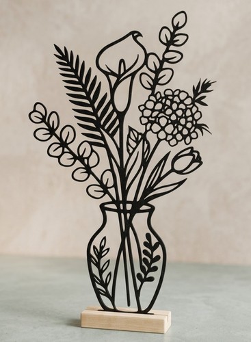 Minimalist acrylic flower - acrylic, vase