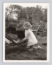 Old B&W Photo Girl Toddler in